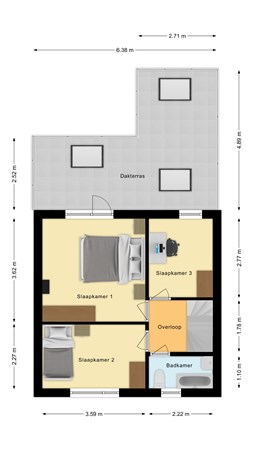 Plattegrond - Prinsenkamp 101, 7681 BD Vroomshoop - Eerste verdieping.jpg